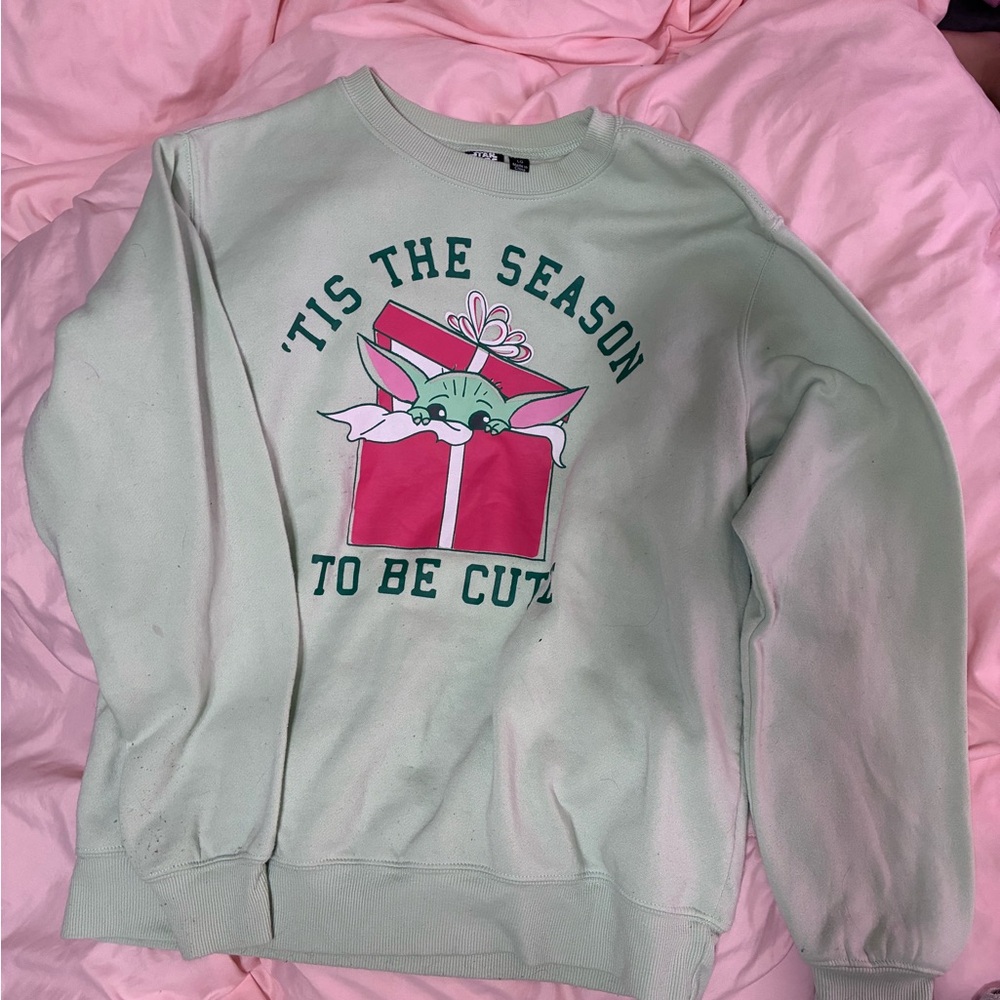'Tis The Season To Be Cute Mint Baby Yoda Sweatshirt